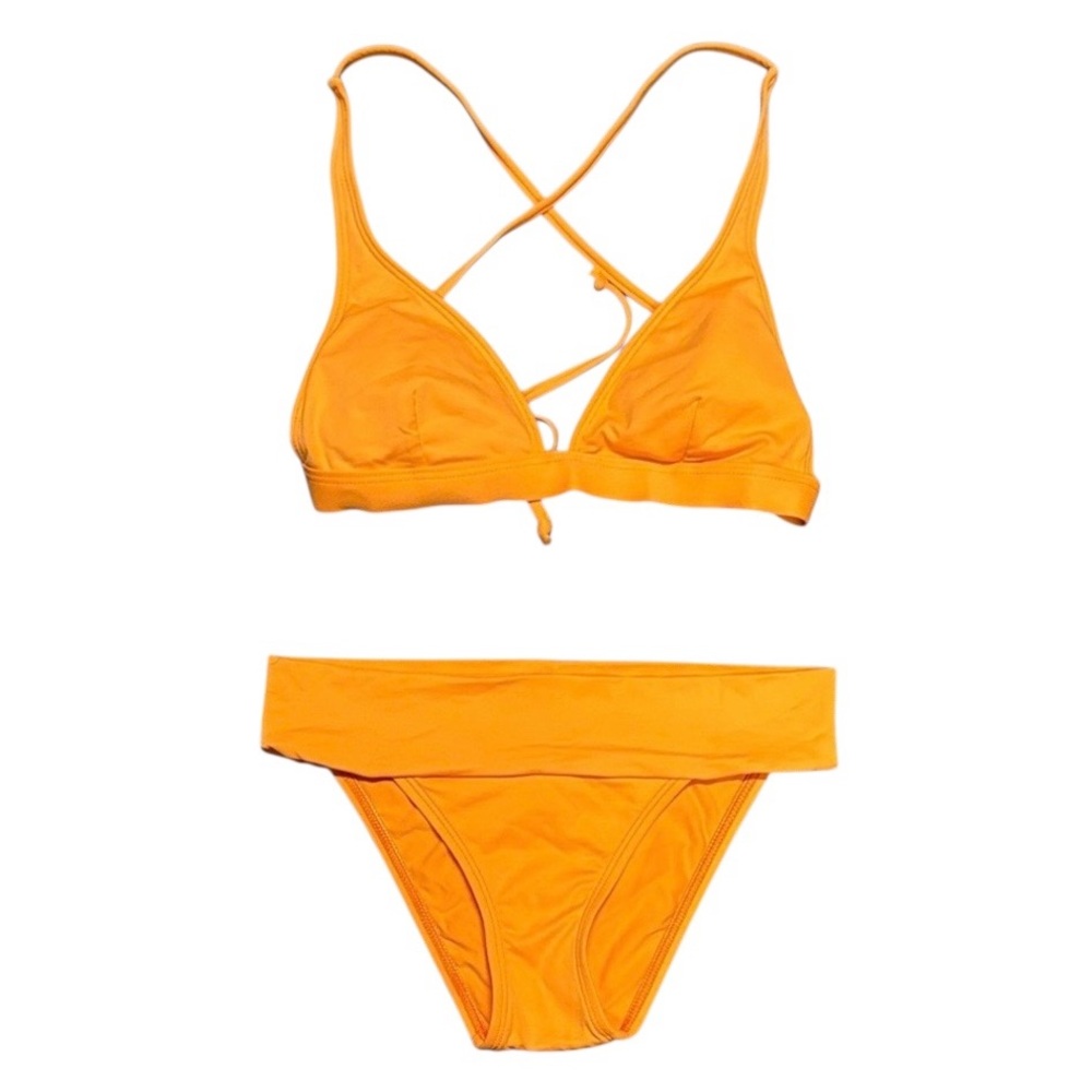 Bright Orange Triangle top Bikini Set 🧡 XS - perfect tropical vacation color!
